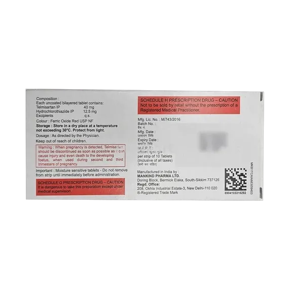 telmikind h 40mg tablet 10's